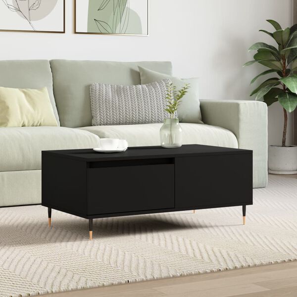 vidaXL Coffee Table Black 90x50x36.5 cm Engineered Wood