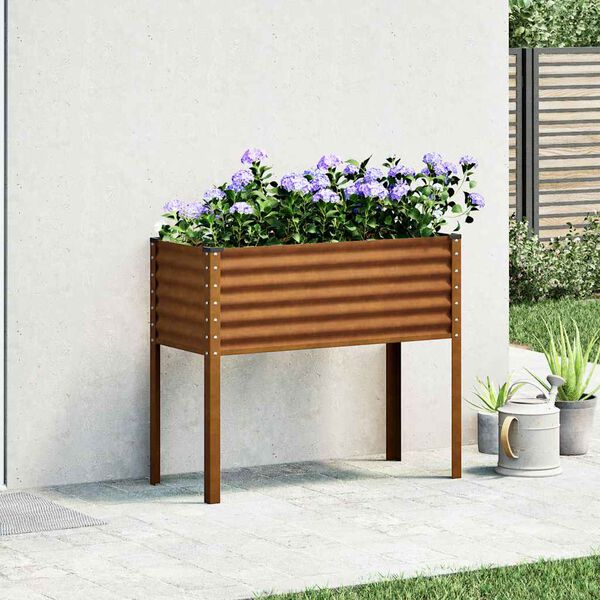 vidaXL Garden Planter 100x45x90 cm Weathering Steel