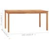 vidaXL Garden Dining Table 160x80x77 cm Solid Teak Wood