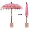 vidaXL Balinese Parasol 260 Pink 210-220 cm Cotton and solid wood