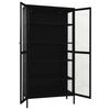 vidaXL Display Cabinet Black 90x40x180 cm Steel and Tempered Glass