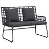 vidaXL Garden Furniture Set with Cushion 4 pcs Black and Anthracite