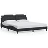 vidaXL Bed Frame without Mattress "Zadar" Black 180x200 cm Super King Faux Leather