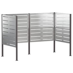 vidaXL Wheelie Bin Screen 167 x 85 x 113 cm Galvanised Steel Silver