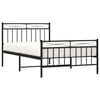 vidaXL Metal Bed Frame without Mattress with Footboard Black 107x203cm