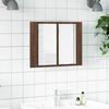 vidaXL LED Mirror Cabinet Brown Oak 60x12x45 cm Engineered Wood
