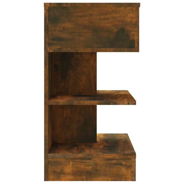vidaXL Bedside Cabinet Smoked Oak 40x35x65 cm Engineered Wood