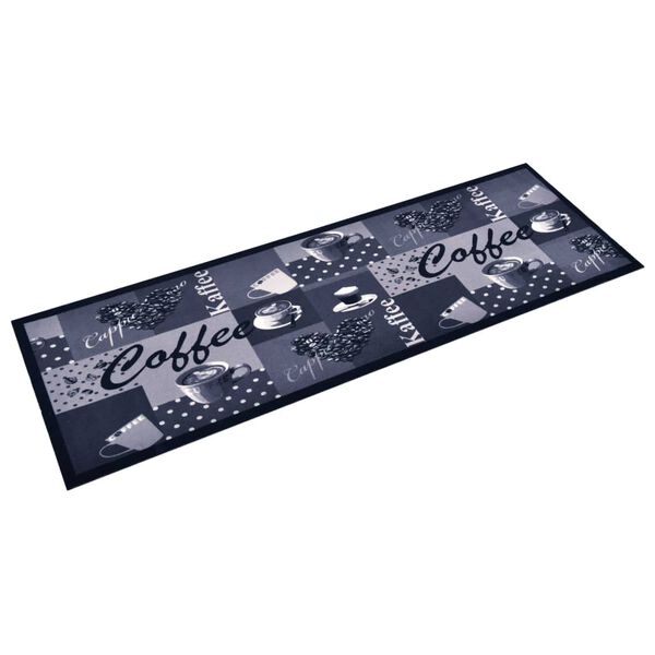vidaXL Kitchen Carpet Washable Coffee Blue 45x150 cm