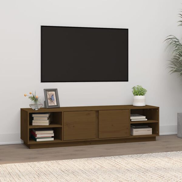 vidaXL TV Cabinet Honey Brown 156x40x40 cm Solid Wood Pine