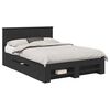 vidaXL Bed Frame with Headboard Black 150 x 200 cm Engineered Wood