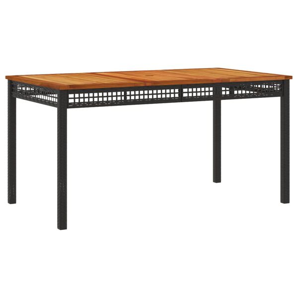 vidaXL 5 Piece Garden Dining Set with Cushions Black Poly Rattan