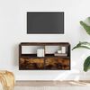 vidaXL TV Cabinet Smoked Oak 80x31x39.5 cm Engineered Wood and Metal