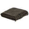 vidaXL Throw Cotton 125x150 cm Anthracite/Brown