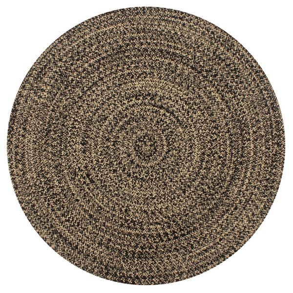 vidaXL Handmade Rug Jute Black and Natural 150 cm