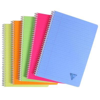 Clairefontaine Wirebound Notebooks Linicolor A4 90 Sheets Ruled with Margin 5 pcs