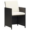 vidaXL Garden Dining Chairs with Cushions 4 pcs Black Poly Rattan