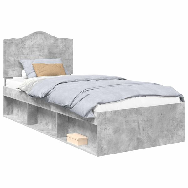 vidaXL Bed Frame Concerte Grey 90 x 190 cm Solid Pine Wood