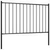 vidaXL Fence Panel with Posts Powder-coated Steel 1.7x1 m Black