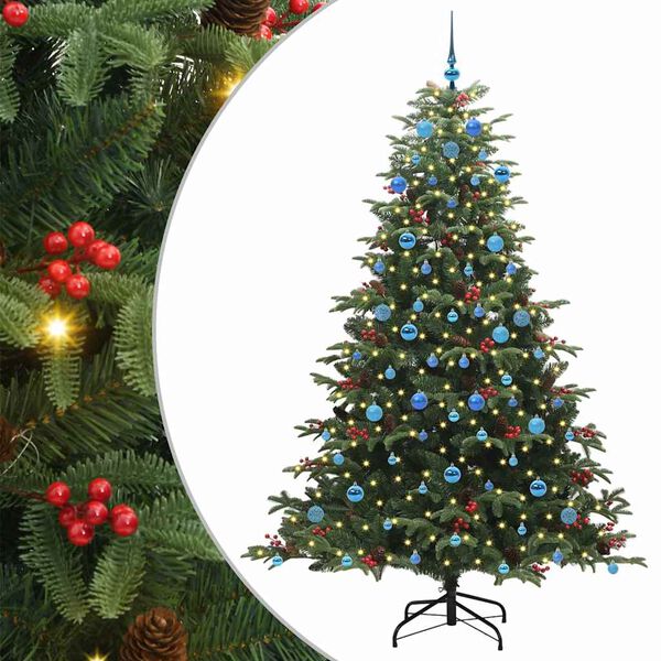 vidaXL Artificial Christmas Tree with 300 LEDs with Stand Green 210 cm
