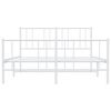 vidaXL Metal Bed Frame without Mattress with Footboard White 160x200cm