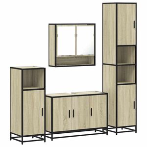 vidaXL 4&nbsp;Piece Bathroom Furniture Set&nbsp;Sonoma Oak Engineered Wood