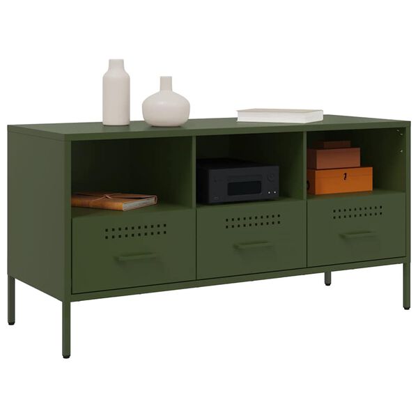 vidaXL TV Cabinet Olive Green 100.5x39x50.5 cm Steel