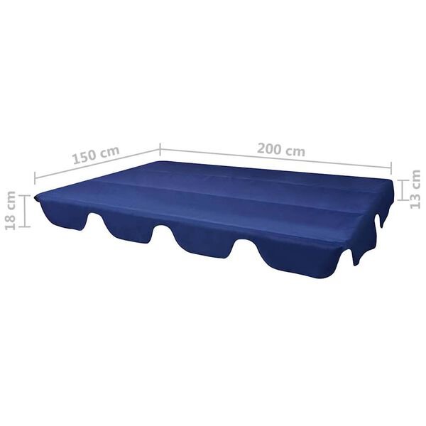 vidaXL Replacement Canopy for Garden Swing Blue 226x186 cm