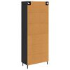 vidaXL Highboard with Drawer 2 pcs Black oak Engineered Wood and Glass