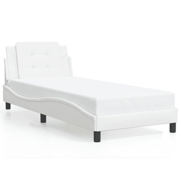vidaXL Bed Frame without Mattress "Zadar" White 90x200 cm Faux Leather