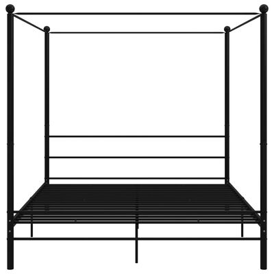 vidaXL Canopy Bed Frame Black Metal 200x200 cm