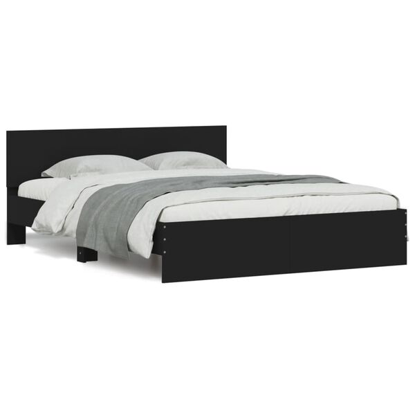 vidaXL Bed Frame without Mattress Black 140x200 cm