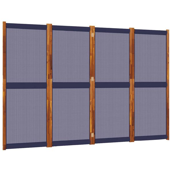 vidaXL 4-Panel Room Divider Dark Blue 280x180 cm