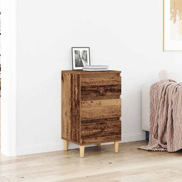 vidaXL Bedside Cabinet Old Wood 40 x 35 x 70 cm Engineered Wood