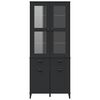 vidaXL Highboard VIKEN Black 80x40x190 cm Solid Wood Pine