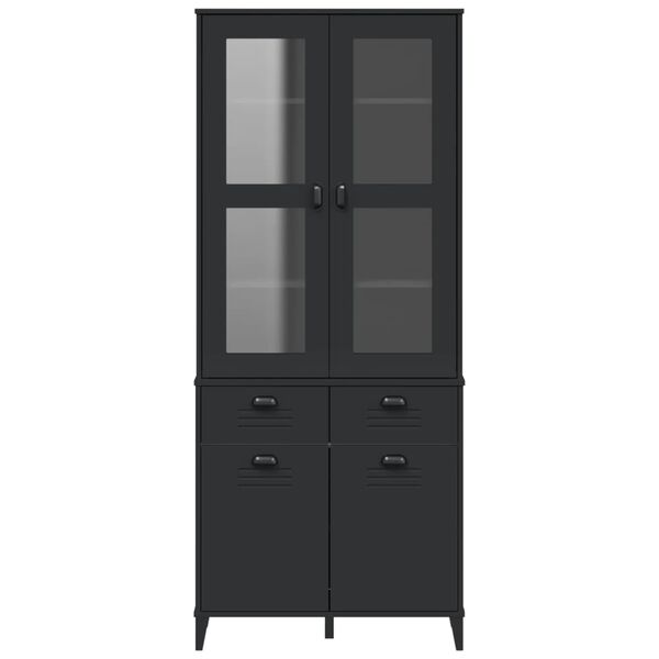 vidaXL Highboard VIKEN Black 80x40x190 cm Solid Wood Pine
