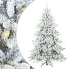 vidaXL Artificial Hinged Christmas Tree White 240 cm PVC and Steel