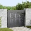 vidaXL Garden Gate with Lock Black 85 x 100 cm Powder-coated steel