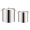 vidaXL 2 Piece Stock Pot Set 50/25 L Stainless Steel