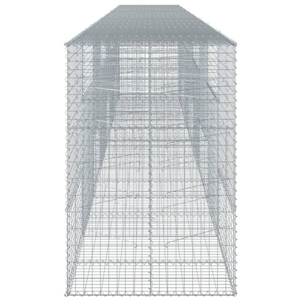vidaXL Gabion Basket with Cover 800x100x150 cm Galvanised Iron