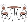 vidaXL 3 Piece Mosaic Bistro Set Ceramic Tile Terracotta