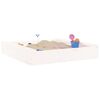 vidaXL Sandbox with Seats White Square Solid Wood Pine