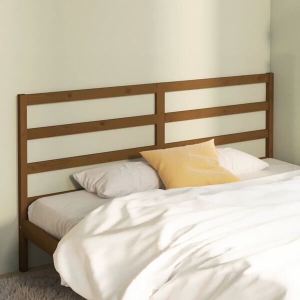 vidaXL Bed Headboard Honey Brown 206x4x100 cm Solid Wood Pine