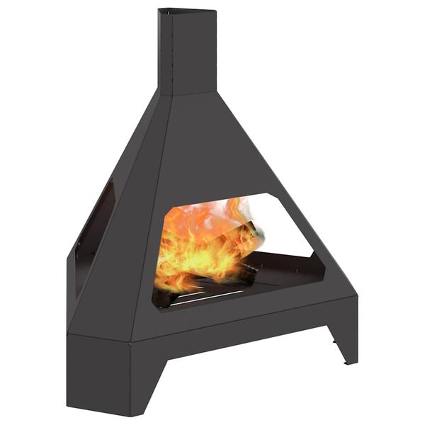 vidaXL Fire Pit Black 50 x 43 x 52 cm Steel