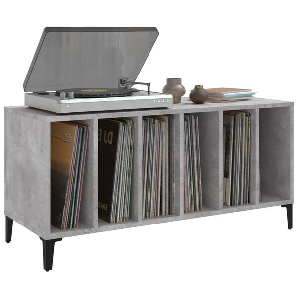 vidaXL Record Cabinet Concrete Grey 100x38x48 cm Engineered Wood
