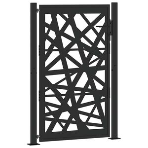 vidaXL Garden Gate Black 100x150 cm Steel Light Design