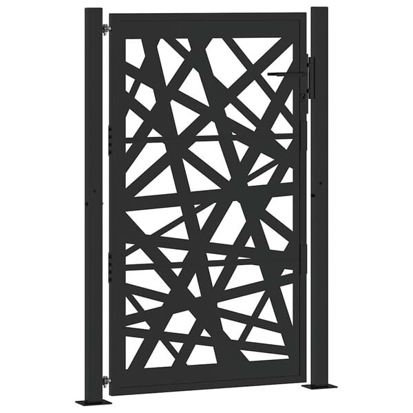 vidaXL Garden Gate Black 100x150 cm Steel Light Design