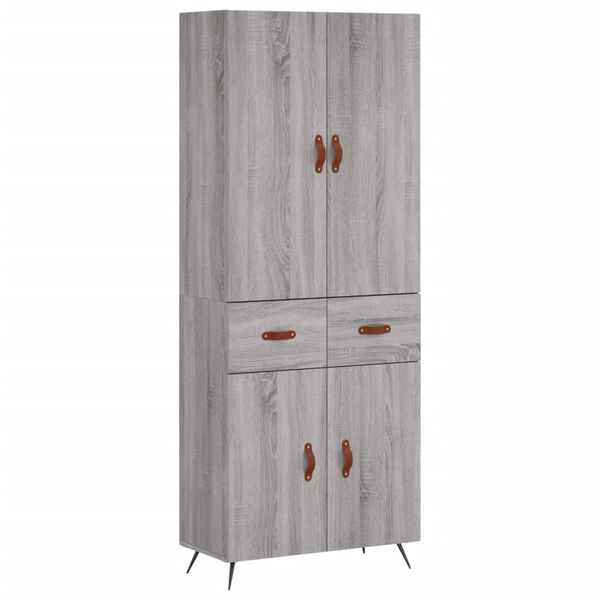 vidaXL Highboard Grey Sonoma 69.5x34x180 cm Engineered Wood