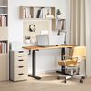vidaXL Desk Black and Light Brown 140 x 60 cm Solid Oak Wood