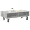 vidaXL Side Table with Wheels Concrete Grey 90 x 50 x 30 cm