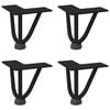vidaXL Hairpin Legs for Coffee Table 4 pcs Black 10 cm Solid Steel